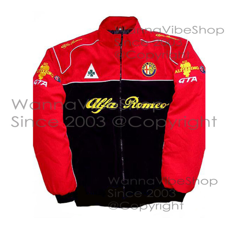 Alfa Romeo Racing Team Pit Crew Motor Jacket Motorsport Autosport Vintage Retro Race Racer Gear Automobile Suit Top Crew Club Jackets Coat Coats_front_image