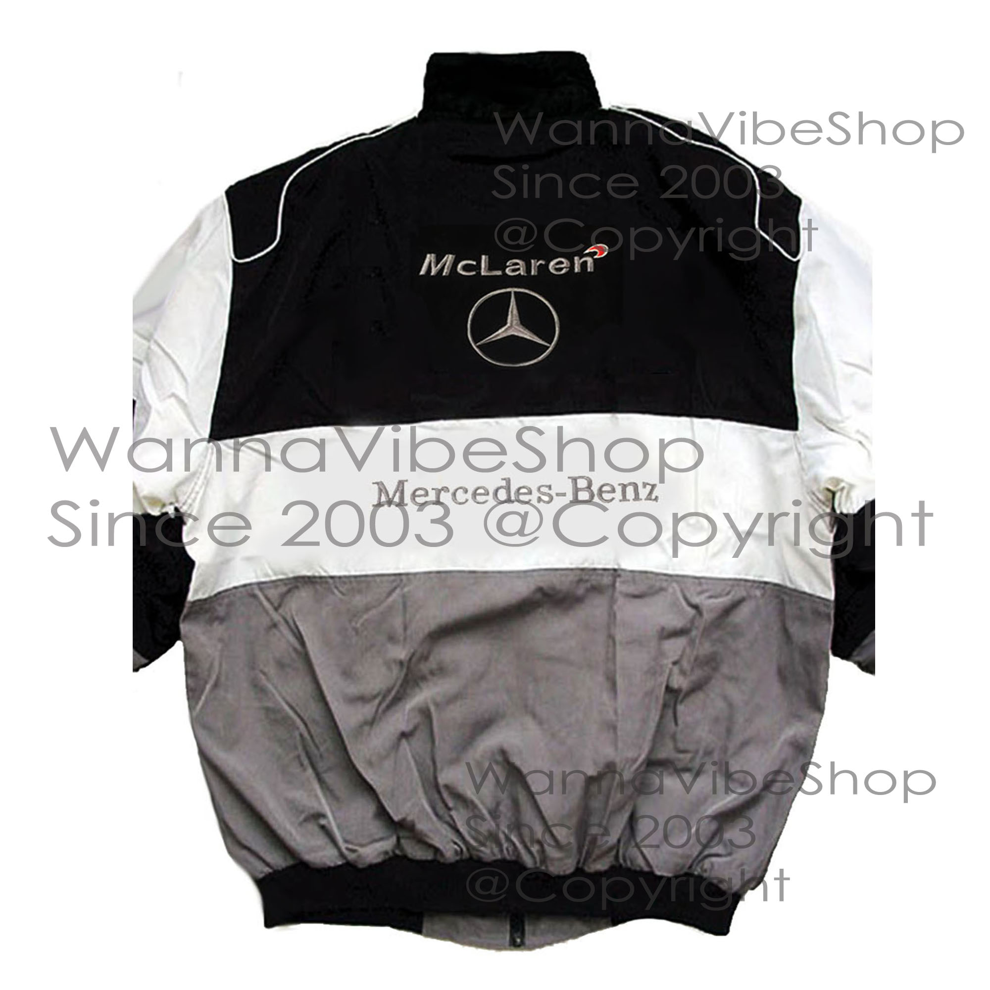 Mercedes Benz Racing Team Pit Crew Motor Jacket Motorsport Autosport Vintage Retro Race Racer Gear Automobile Suit Top Crew Club Jackets Coat Coats_back_image