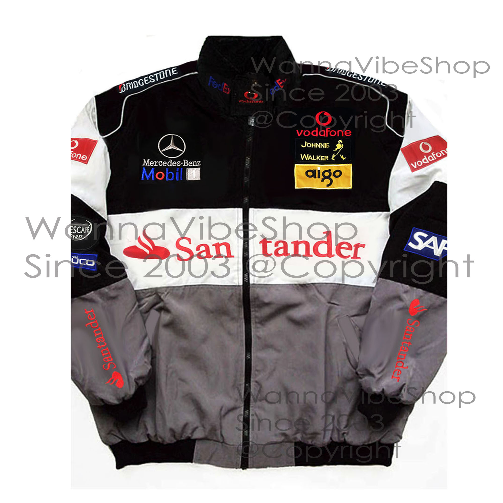 Mercedes Benz Racing Team Pit Crew Motor Jacket Motorsport Autosport Vintage Retro Race Racer Gear Automobile Suit Top Crew Club Jackets Coat Coats_front_image