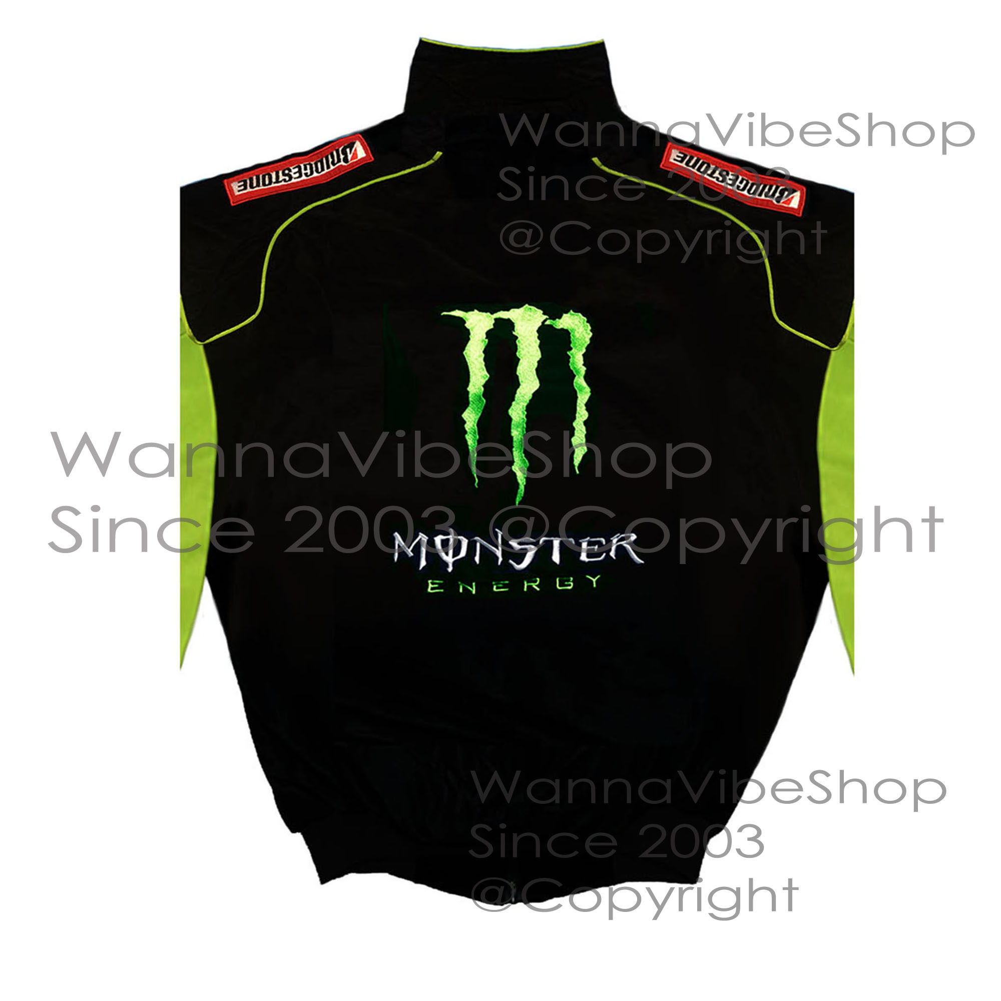 Kawasaki Monster Racing Team Pit Crew Motorcycle Jacket Moto GP MotoGP Motorsport Autosport Vintage Retro Race Racer Gear Automobile Suit Top Crew Club Jackets Coat Coats_back_image