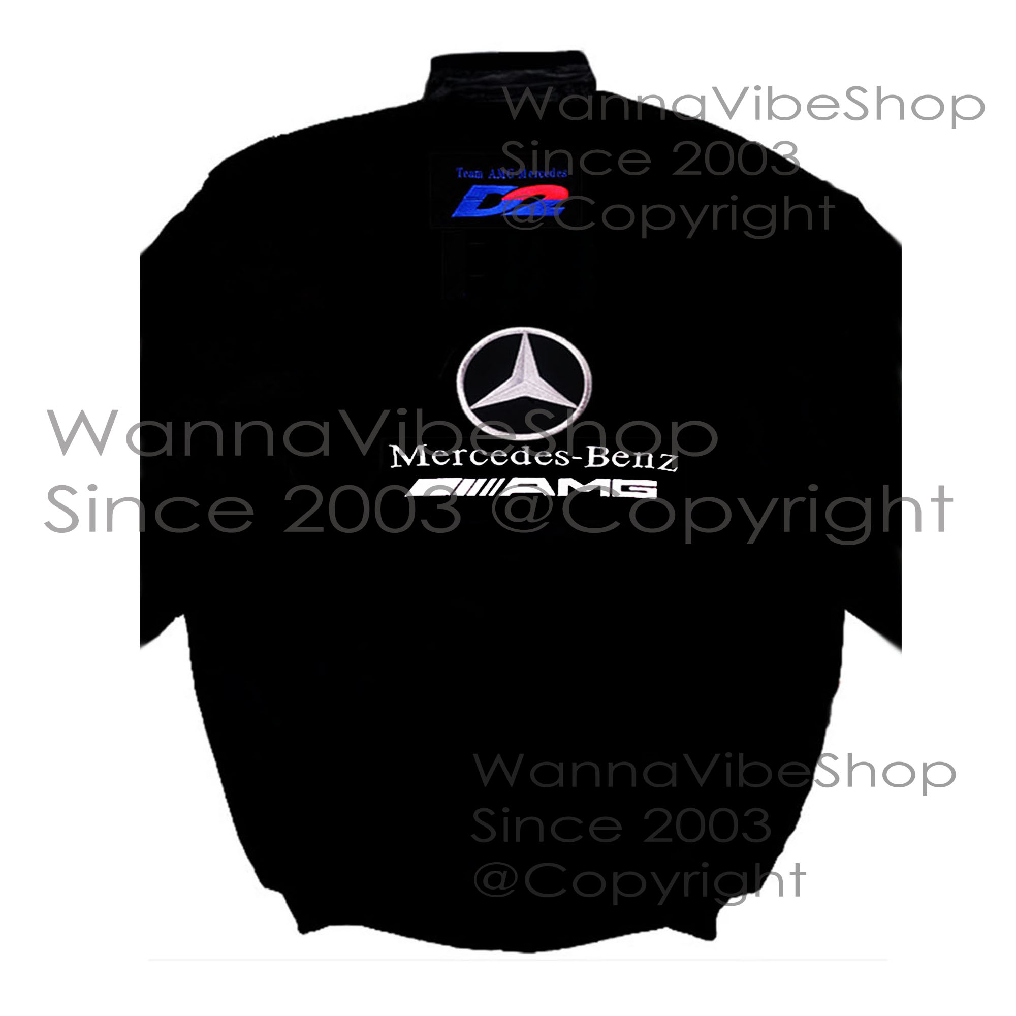 Mercedes Benz AMG Racing Team Pit Crew Motor Jacket Motorsport Autosport Vintage Retro Race Racer Gear Automobile Suit Top Crew Club Jackets Coat Coats_back_image