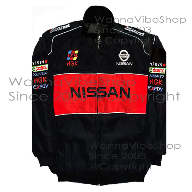 Nissan Racing Team Pit Crew Motor Jacket Motorsport Autosport Vintage Retro Race Racer Gear Automobile Suit Top Crew Club Jackets Coat Coats_front_image
