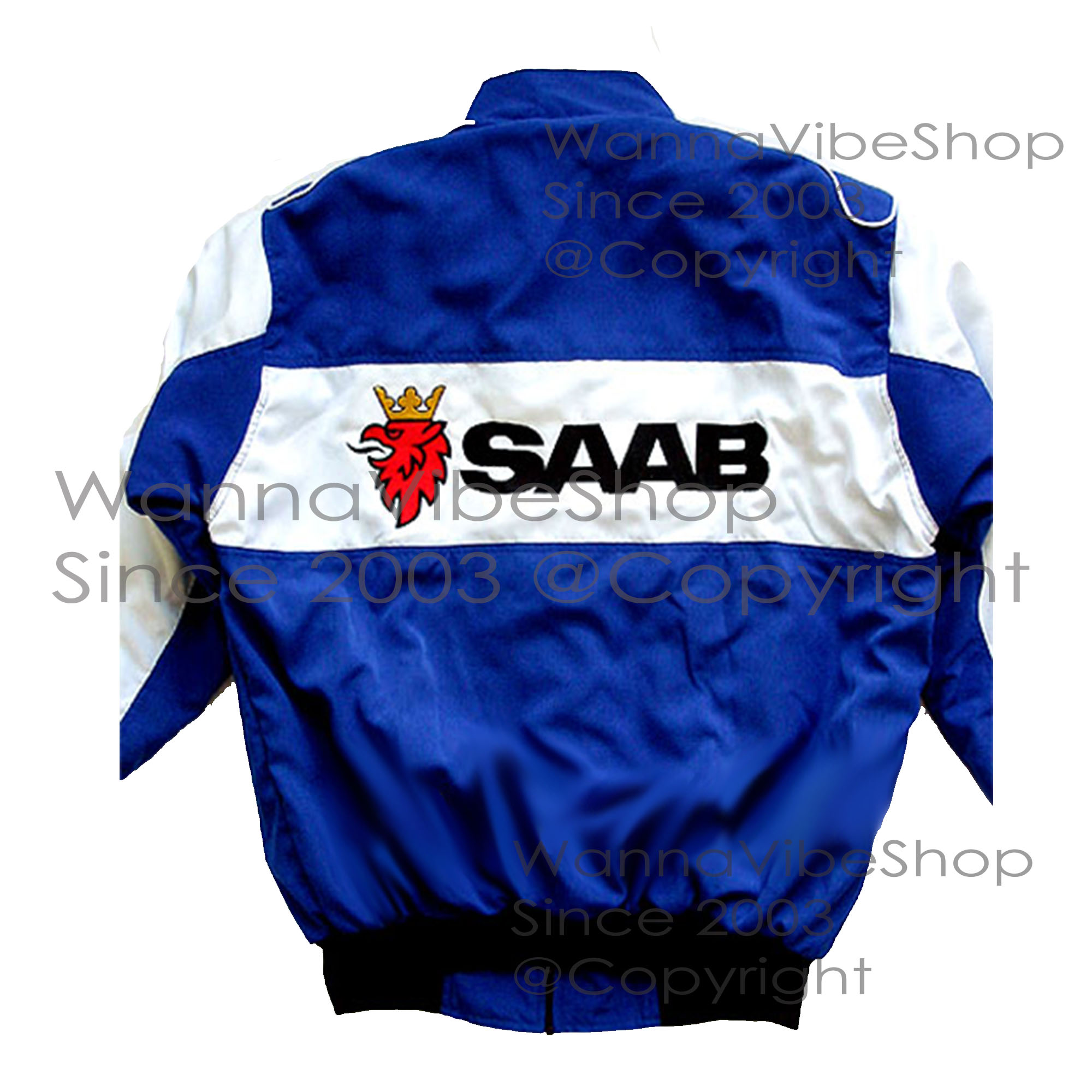 Saab Racing Team Pit Crew Motor Jacket Motorsport Autosport Vintage Retro Race Racer Gear Automobile Suit Top Crew Club Jackets Coat Coats_back_image