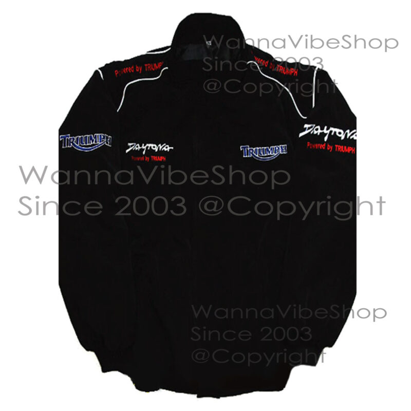 Triumph Racing Team Pit Crew Motorcycle Jacket Moto GP MotoGP Motorsport Autosport Vintage Retro Race Racer Gear Automobile Suit Top Crew Club Jackets Coat Coats_front_image