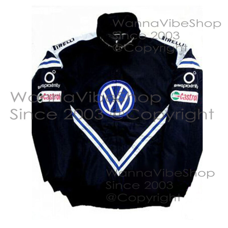 Volkswagen Racing Team Pit Crew Motor Jacket Motorsport Autosport Vintage Retro Race Racer Gear Automobile Suit Top Crew Club Jackets Coat Coats_front_image